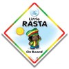 Little Rasta On Board Car Sign, Rainbow Border Diamond Window