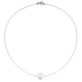 LES POULETTES BIJOUX - Silver pearl necklace solitaire by Poulettes 11 mm - Classics, Pearl, Pearl