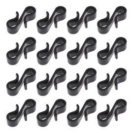 SING F LTD 120PCS Hangings Gutter Hooks Outdoor S Shape Double Head Plastic Black Weatherproof Waterproof For Hanging Icicle String Lights Clamping range 1mm-6mm