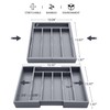 oridom Expandable Bamboo Kitchen Drawer Organizer for Cutlery and Utensils,