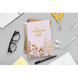 Ecezatik Christian Women's Notebook With Gold Foil, Christian Art Gift Diary, Women's Prayer Diary, Exquisite Bible Notebook, Psalm 23:3 "He Restores My Soul, 5.5 X 8.3