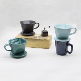 Dalsalt handmade ceramic hand dripper color dripper (14 colors), steel blue / 달소금 핸드메이드 도자기 핸드 드립퍼 컬러 드리퍼(14color), 스틸블루