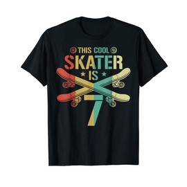 7th Birthday Skateboard Boy 7 Year Old Skater Gift T-Shirt