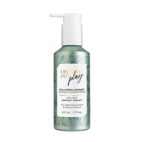 Orlando Pita Play Collateral Damage Leave-in Concentrate, Replenishes Dry & Damaged Hair, No Parabens, No SLES/SLES, 6 fl oz.