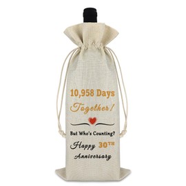 Happy Anniversary Wedding Gift Wine Bag 30th Anniversary Wedding Gifts For Couple Wine Bottle Bag Romantic Gift For Wife Anniversary Party Decorations Anniversary Valentines Day Gifts For Her
