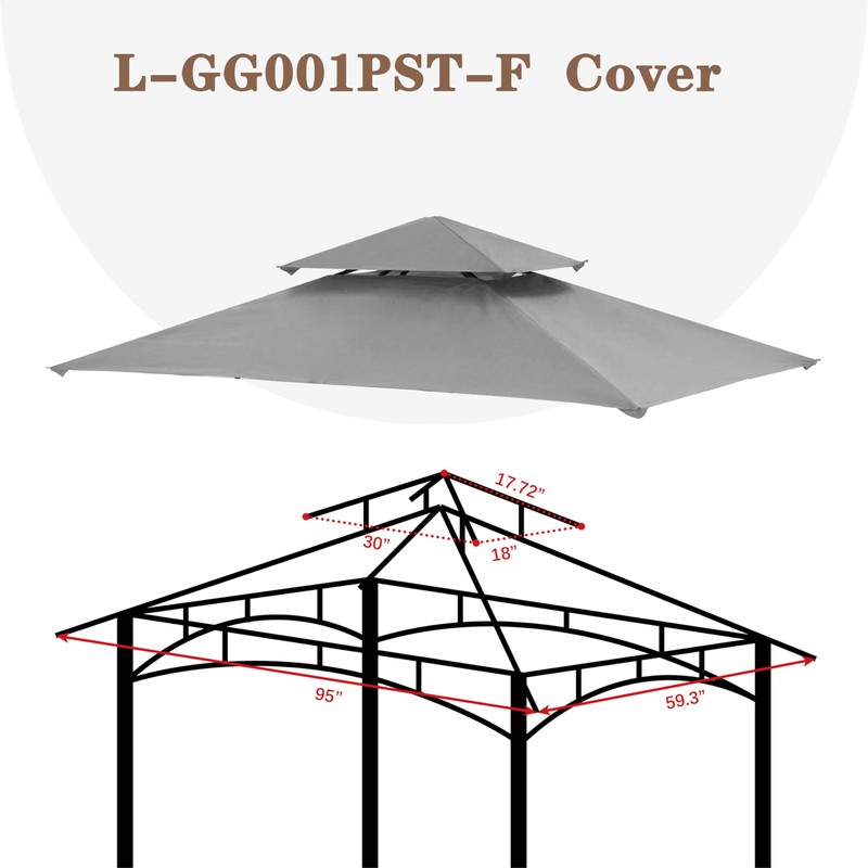 SCOCANOPY Upgraded Ripstop Fabric Replacement Canopy Grill BBQ Gazebo Roof