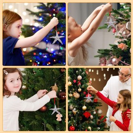 D4DREAM Starfish Christmas Ornament Metal Starfish Hanging Ornament for Christmas Tree White Starfish Christmas Tree Decoration Starfish Keepsake Ornaments Gift Colorful Beach Theme Hanging Ornaments