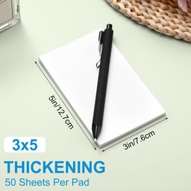 Fainne 3 x 5 Inch Paper Note Pads White Memo Pad Blank Writing Pad Memo Scratch Pad Paper Pad for Waitress Waiter Book to Do Grocery List Small Notebook Restaurant Checkbook, White(90 Pack)