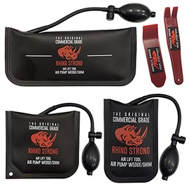 The Original Rhino Strong Commercial Grade Air Wedge Bag Pump Professional Leveling Kit & Alignment Tool Inflatable Shim Bag 3 Piece (Small, Medium, Large). 3 sizes for all of your individual needs