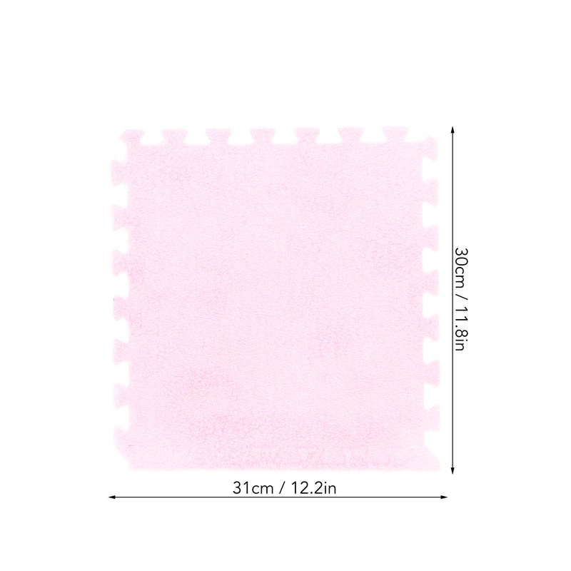 10pcs Plush Foam Floor Mat Prevent Slip Cuttable Thickened Interlocking