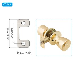 sourcing map Door Deadbolt Strike Plates Stainless Steel Jamb Plate Door Locks Latch Strike Plate for Exterior Door Reinforce Security Silver Pack of 2