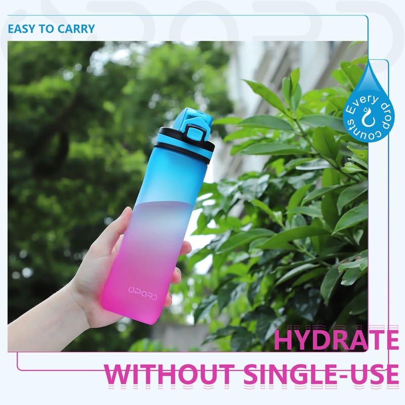 Opard Sports Water Bottle 600ml Leak Proof Flip Top BPA