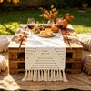 Fall Boho Table Runner with Tassels, Woven Farmhouse Decor, 12x48