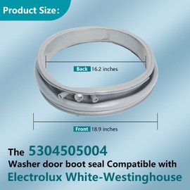 OEM 5304505004 Washer Door Boot Seal. Compatible with Electrolux White-Westinghouse,Replace 5304505239 5304516744 4931397 AP6973284 PS12731388 EAP12731388