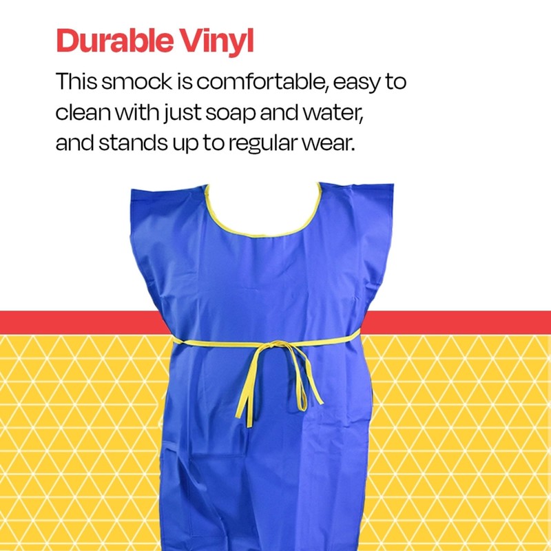 School Smart Vinyl Apron with Pocket, Waterproof, 33 x 21