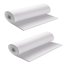 MEARCOOH 2 Rolls of Eva Foam 2 mm, White EVA Foam Cosplay, 34 x 124.5 cm with High Density 86 kg/m3 EVA Foam for Crafts, Costume, DIY Project