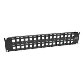 Tripp Lite Eaton Series N062-032-KJ 32-Port 2U 19" Rack Mount Blank Keystone Patch Panel, Cat5e/6 RJ45 Ethernet HDMI USB, Unshielded Steel, Cloud Care Pre-Configured Bundle Eligible (1 Pack)