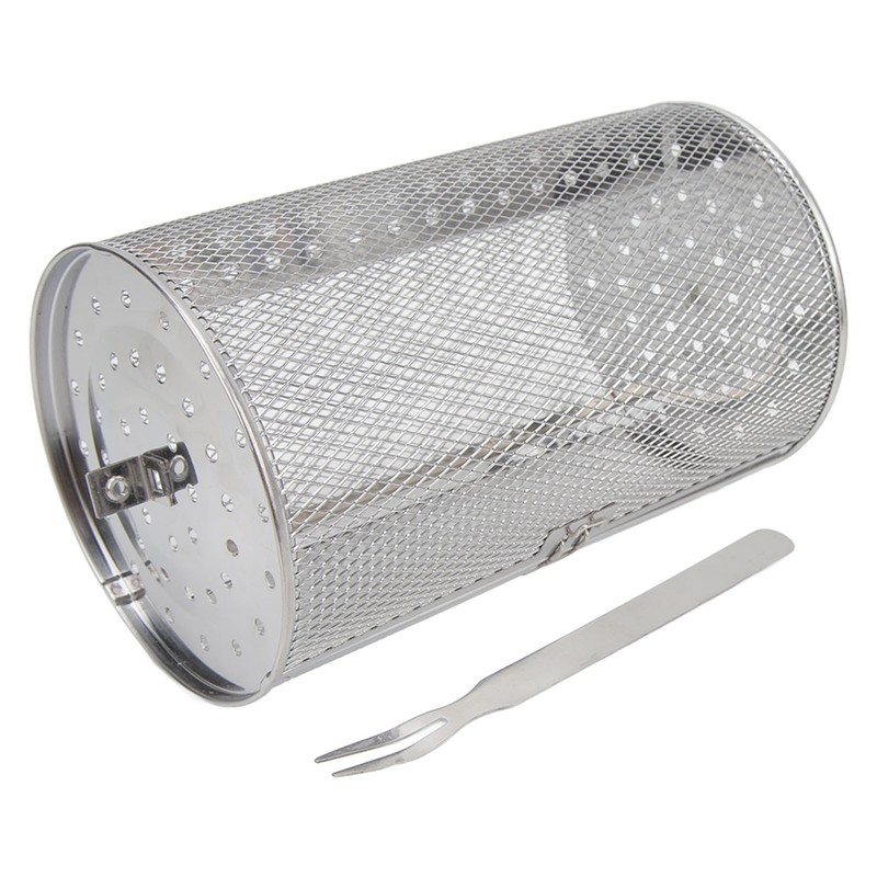 Rolling Grilling Basket Stainless Steel BBQ Rolling Basket Fork Wire