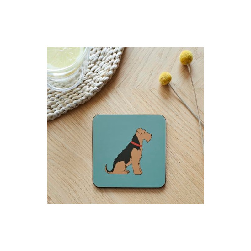 Sweet William Airedale/Welsh Terrier Coaster