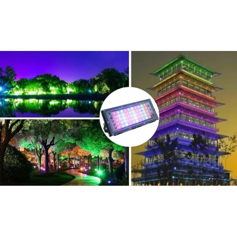 Naymon 10pz Reflector Lampara Led Rgb Iluminacion Color 30w