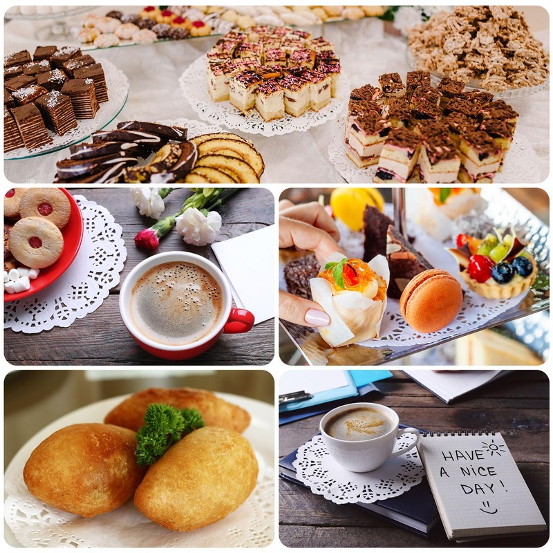 sourcing map 300pcs Lace Paper Doilies 7.3 x 5.5 Inch