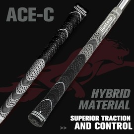 Geoleap ACE-C Golf Grips Set of 13- Cord Rubber, Hybrid Golf Club Grips, Standard/Mdisize, 10 Colors Optional. (Gray, Standard)