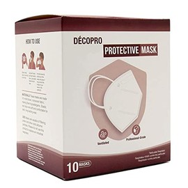 10 Pack of Disposable Face Masks, Mouth and Nose Safety Protection with 5-Layer Filter Barrier, Manufactured for and Sold Exclusively by DecoPro