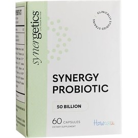 Synergetics Synergy Probiotic Supplement, 50 Billion CFU, 60 Capsules, Multi-Strain Blend, Kosher