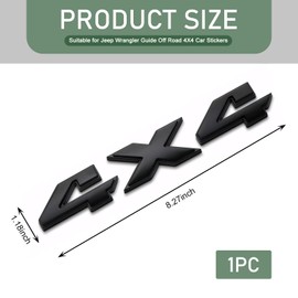 4X4 Emblem Badge 3D Fender Badge Decal Car Sticker, Emblem Nameplate Decal, Car Body Badge Decoration Accessories for Cars, SUVS, Trucks (Black)