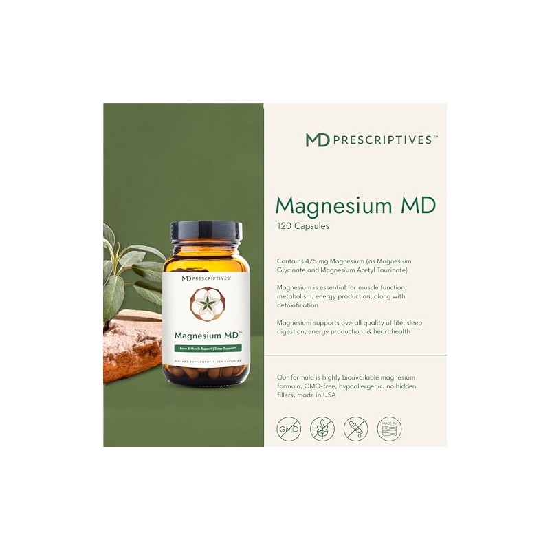 MD Prescriptives - Magnesio MD - Suplemento dietético de magnesio