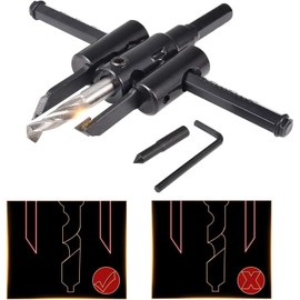 HOHXEN Adjustable Rotary Burr with Twist Drill Bit [Diameter: 30mm-120mm] Adjustable from 1" to 5" for Woodworking Craft Tools