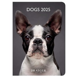 DRAEGER Paris Pocket Agenda 2025 Dogs 11.5 x 16 cm Grid from January to December 2025 Hard Cover with Bookmark Written in 7 Languages 1 Week on 2 Pages FSC® Certified Paper