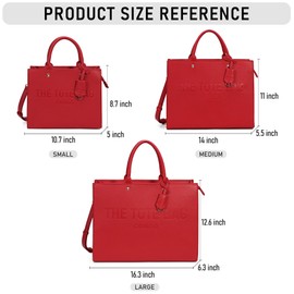 Chinllo Tote Bag for Women Top Handle Satchel Purse and Handbags with Shoulder Strap (D.Red-S)