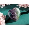 DUQGUHO 60mm Fluorite Crystals Large Heart Crystals and Healing Crystals