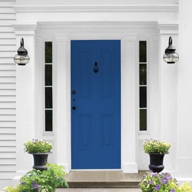Glidden One Coat 1 gal. Brilliant Blue/Blue Semi-Gloss Exterior Paint with Primer