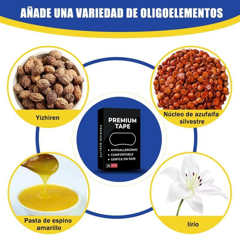 30pcs Cintas Bucales para Dormir, parches para dormir para no