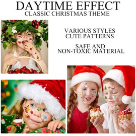 KASESSS 20Sheets Glow In The Dark Tattoos, Christmas Tattoo Stickers Cartoon, Waterproof Temporary Tattoos for Kids, Tattoos for Kids Party Bags,Luminous Childrens Tattoos for Boys Girls Birthday Gift