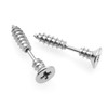 Zeayebsr 2pcs Women Men Punk Stainless Steel Screw Stud Earrings