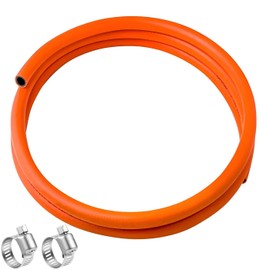 Ninyoon 2m Length of 8mm British Standard Gas Pipe, PVC LPG Gas Hose 8mm Internal Bore with 2 Clips