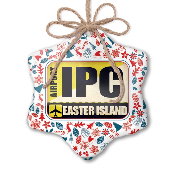 NEONBLOND Christmas Ornament Airportcode IPC Easter Island Red White Blue