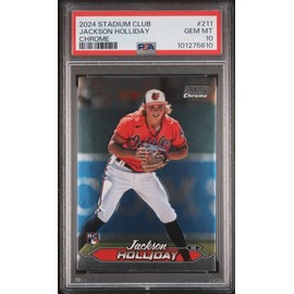 Graded 2024 Topps Stadium Club Jackson Holliday #211 Chrome Rookie RC Baseball Card PSA 10 Gem Mint