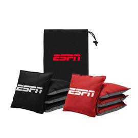 ESPN Cornhole Bags and Travel Case, Regulation Size and Weight (Set of 8) Ideal for Kids Games, Family Games, and Outdoor Games