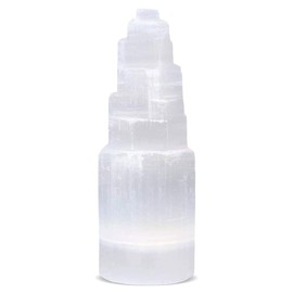 SALT 84 Selenite Crystal Skyscraper Tower 15 cm | Healing & Calming Effects- Spiritual Gift, Yoga and Meditation, White