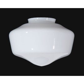 B&P Lamp® 9" Diameter and 4" Fitter Opal [Milk Glass] Schoolhouse Shade