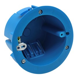 XGGYA 4'' Old Work Round Electrical Box，18 Cubic Inches Outlet Box，1-Gang PVC Round Ceiling Electrical Box for Old Work,Blue,ETL Listed(1 Pack)