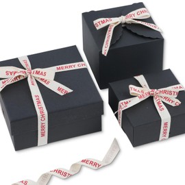 YKW Merry Christmas Cotton Ribbon, 5/8 Inch x 10 Yard Natural Twill Tape, Cream Herringbone Trim for Holiday Gifts, Christmas Trees & Festive Celebration Wrapping