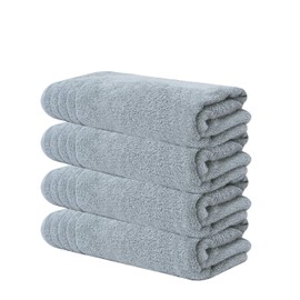 Tens Towels Large Bath Towels, 100% Cotton Towels, 30 x 60 Inches, Extra Large Bath Towels, Lighter Weight & Super Absorbent, Quick Dry, Perfect Bathroom Towels for Daily Use (Pack of 4)(Silver Grey)