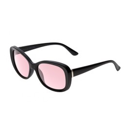 Medspex Sophia Pink Tint FL-41 Reading Glasses +3.00 Black Women's Migraine Glasses FL41 Fluorescent Blue Light Sensitivity