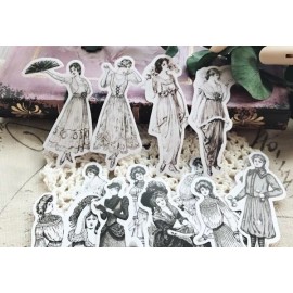 Unbranded 14pcs/pack vintage European lady beauty women themed Decorative Stickers, y06