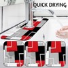 MCALK Geometric Red Kitchen Sink Faucet Mat Splash Guard, Absorbent